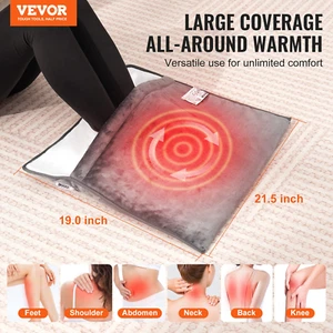 Electric Heated Foot Warmer Soft Flannel Foot Heating Pad 21.5" x 19.0" - Picture 1 of 11
