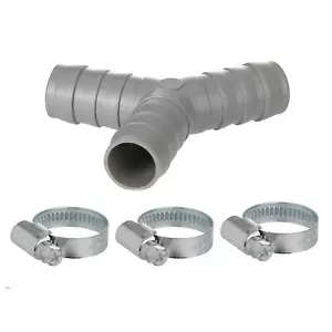 WASHING MACHINE DISHWASHER DRAIN HOSE Y PIECE JOINER CONNECTOR SPLITTER KIT 17MM - Picture 1 of 3
