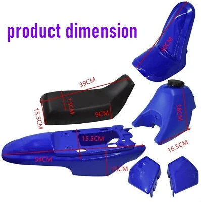 USED Yamaha PW50 PY50 Blue Plastic Fender Body Seat Gas Tank Kit Pit Dirt Bike - Image 1 of 4