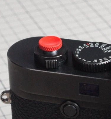 Knurled Red Shutter Button Soft Release Metal Concave  Fuji XT2 X20 X100 LEICA - Image 1 of 4
