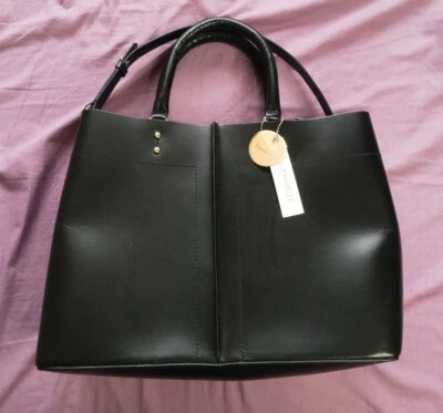 ACCESSORIZE London Mujer Cuero Negro Bolso de Mano Nuevo con Etiquetas Foto 1 de 4
