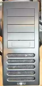 Vintage LIAN LI PC-7FN Black Aluminum ATX Midi Tower Computer Case IOB - Picture 1 of 16