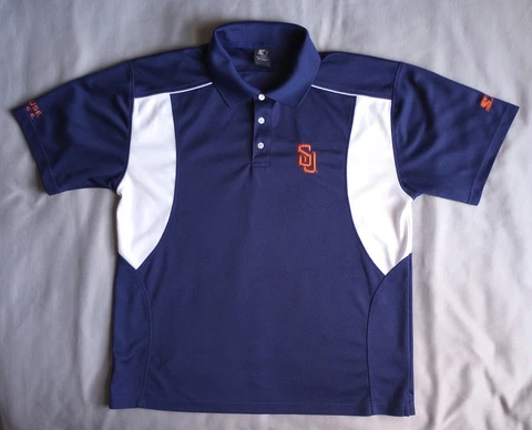 Starter Syracuse University Polo Shirt Men's Large Blue Embroidered Athletic Cover