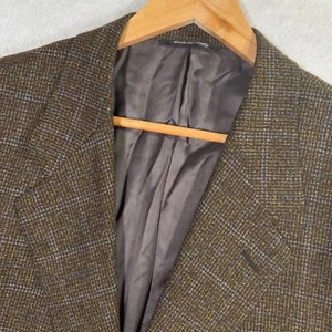 Canali Loro Piana Blazer Jacket Men 48S Brown Windowpane Check Altered 3-Button - Picture 1 of 15