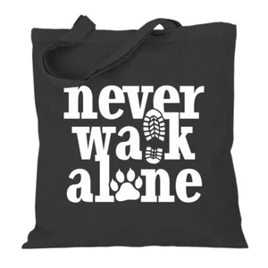 Stoffbeutel Baumwolltasche Jutebeutel Lange Henkel Hunde Motiv NEVER WALK ALONE - Bild 1 von 21