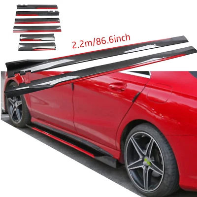 Carbon Fiber Look 86.6" Side Skirt Extension Spoiler Splitter For Toyota Venza - Image 1 of 4