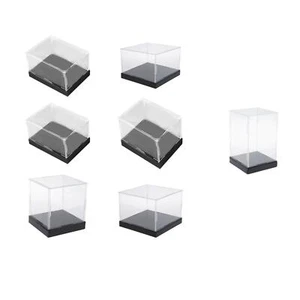 Clear Acryl Vitrine Zwarte Basis Stofdichte Beschermende Opbergdozen voor - Picture 1 of 22