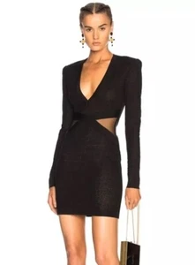 Authentic Balmain black knit crocodile printed long sleeve mini dress.Sz 36 S 4 - Picture 1 of 8