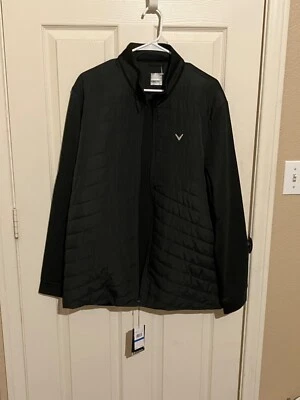 Chaqueta acolchada Callaway Golf para hombre XL negra manga larga forrada de lana cremallera completa nueva con etiquetas Foto 1 de 2