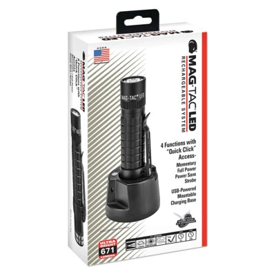 MAG-LITE MAGLITE® Rechargeable Plain Head 671 Lumen LED Taschenlampe mit Ladestation