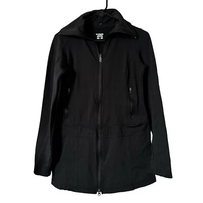 Jaqueta Columbia Feminina Preta Softshell com Capuz Tamanho S Minimalista Externa - Imagem 1 de 4