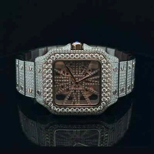 ELESTRIAN STEEL TWO TONE ROSE MOISSANITE WATCH ICED OUT Hip Hop - Bild 1 von 4