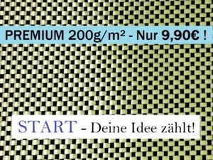 START - Tejido híbrido premium 200 g/m², carbono Kevlar, aramida Z-HGH-Plain200 0,3 m² - Imagen 1 de 1