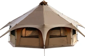 TOMOUNT Canvas Tent Bell Tent 16.4Ft*High9.2Ft with Stove Jack for Glamping Fami - Picture 1 of 8