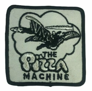 Sew-On Patch 'The Pizza Machine' -Jackets-Backpacks-Jeans 3.5" (White & Black) - Picture 1 of 3