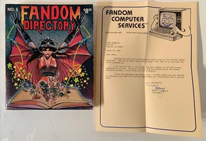 Vintage Fandom Directory #5 1983-84 With Signed Letter From Editor Harry Hopkins - Picture 1 of 5