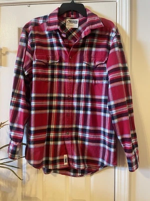 Mountain Khakis Shirt Mens M Red Black Plaid Flannel Western Pearl Snap Work - Image 1 of 4