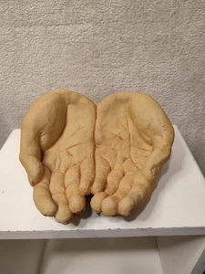 Shelf Cupped Hands Handmade/Crafted Teracotta Orange/Brown Tones Wall Mountable - Picture 1 of 7