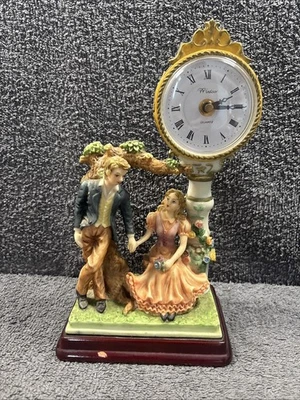 Windsor Vintage Sculpture Boy/Girl Courting Couple Quartz Clock - Working - Image 1 of 4