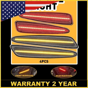 4X Fit 2005-2013 Corvette Chevrolet C6 LED Clear Side Marker Light Front & Rear - Picture 1 of 12