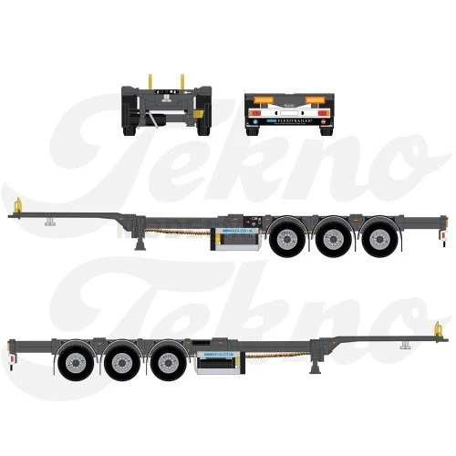TEKNO 63368-5 D-Tec Flexitrailer grey 1/50 - Immagine 1 di 1