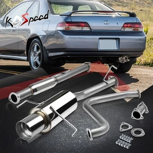 4" TIP STAINLESS STEEL SS CAT BACK EXHAUST SYSTEM FOR 97-01 HONDA PRELUDE BB6 - Picture 1 of 5
