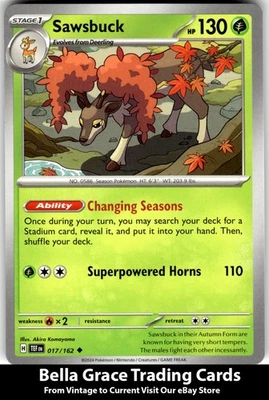Sawsbuck #017/162 SV05: Temporal Forces Pokemon Uncommon - Image 1 of 2