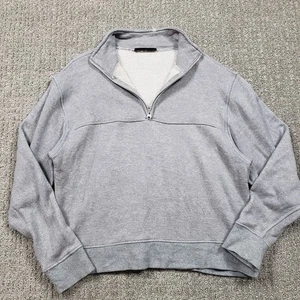 Jenni Kayne Sudadera Media Cremallera Mujer Gris Medio Cuello Simulado Suéter Hecho en EE. UU. - Imagen 1 de 10