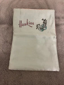 Vintage Ladies Hankies Satin Pouch Holder Pastel Green Pink Lace - Picture 1 of 6