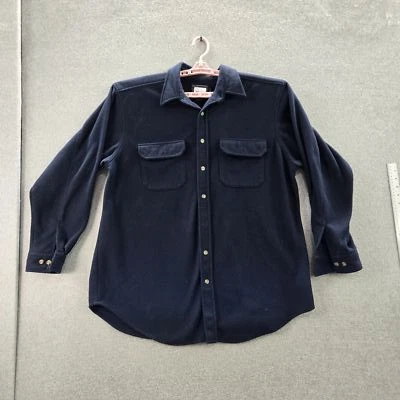 VINTAGE Woolrich Men Button Up Shirt XL Navy Rugged Fleece Work USA Polartec - Image 1 of 4