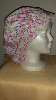 Breast Cancer Hope Courage Bouffant Medical Scrub Surgery Hat SIZE SMALL - Image 1 of 2