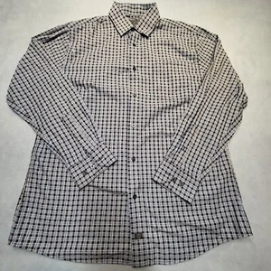 FX Fusion Button Up Shirt Mens L Plaid Long Sleeve Preppy - Picture 1 of 7
