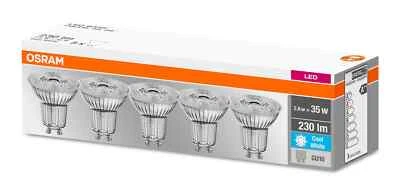 5er Pack Osram LED Spot GU10 BASE PAR16 36° 2.6W neutralweiss 4000K wie 35W - Bild 1 von 2