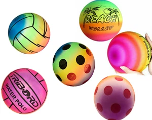 BEACH VOLLEY BALL OUTDOOR/INDOOR KIDS BEACH BALL INFLATABLE POOL BALL RAINBOW - Picture 1 of 15