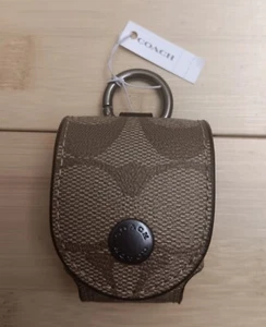 Coach Wireless Earbud Case With Caramel and Dark Brown Print (New -Never used) - Picture 1 of 2