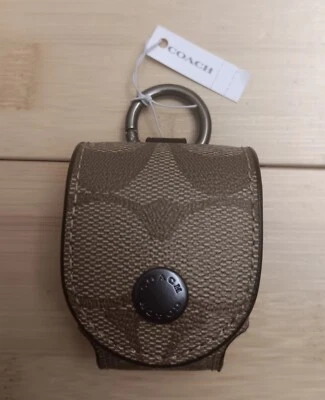 Estuche para auriculares inalámbricos Coach con estampado caramelo y marrón oscuro (nuevo - nunca usado) Foto 1 de 2