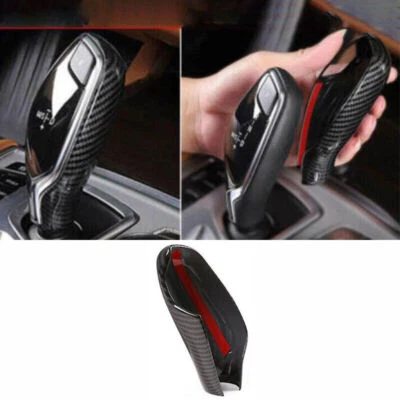 Cubierta de perilla de cambio de marchas de consola de fibra de carbono X3 X4 GT para BMW 5 6 7 Series Foto 1 de 4