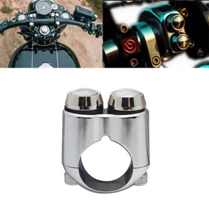 7/8'' Handlebar Horn Fog Lamp Momentary Switch For Harley Dyna Cafe Racer Bobber - Picture 1 of 8