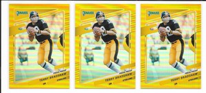 (3) 2021 Donruss Terry Bradshaw GOLD HOLO Lot Premium Stock VARIATION SP Steeler