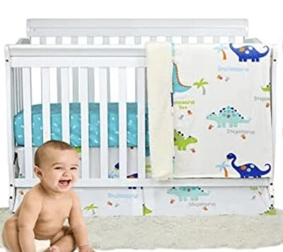 Juego de cama de cuna de bebé Brandream de 3 piezas para niños algodón dinosaurio Foto 1 de 4