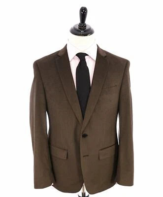 $795 JOHN VARVATOS - Chaqueta/Blazer de Cena Marrón Pata de Gallo Terciopelo - 40R Foto 1 de 4