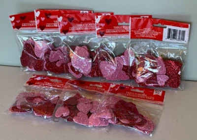 Mesa de confeti CORAZONES de espuma brillante 480 piezas dispersión, tamaños y colores surtidos ~ Nuevo Foto 1 de 2