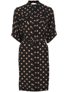 Zimmermann Silk Utility Dress in Black and Tan Dot Size 12 AU - Picture 1 of 4