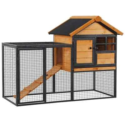 Wood-metal Rabbit Hutch Elevated Guinea Pig House Pet Bunny Cage Small Animal - Image 1 of 4