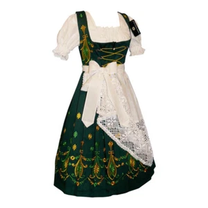 2XL 22 Dirndl German Long Dress Oktoberfest Bavarian Trachten EMBROIDERED 3 Pcs - Picture 1 of 5
