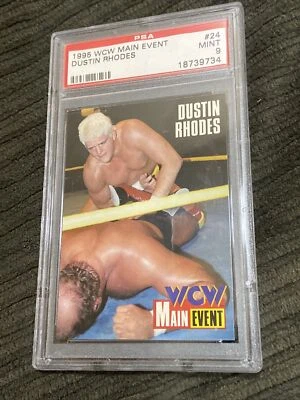 1995 WCW Main Event #24 Dustin Rhodes PSA 9 Rookie - Image 1 of 2