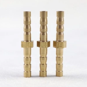 Brass Hose Barb Mender Union Brass Fitting Gas Fuel Water Air 1/8" or (4mm) 3pcs - Picture 1 of 8