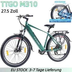 TTGO M310 Mittelmotor E-Citybike 27.5Zoll Elektrofahrrad 48V 15AH 25km/h 100KM - Bild 1 von 16
