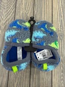 Fells Creek Kleinkind Sherpa Hausschuhe 7/8 blau & grün Tarnmuster Gummisohle - Bild 1 von 5