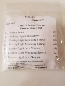 fits 68-70 Charger Exterior Screw Fastener Kit - Picture 1 of 1